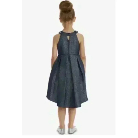 Rare Editions Big Girls Plus Embellished-Neck Jacquard Dress Sz. 4t - Picture 2 of 6